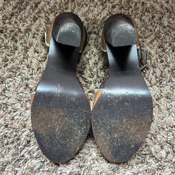Diesel Neveau 3 3/4" Heels Pumps Size 7 Genuine Leather & Suede Brown Tan Cream - Picture 11 of 13